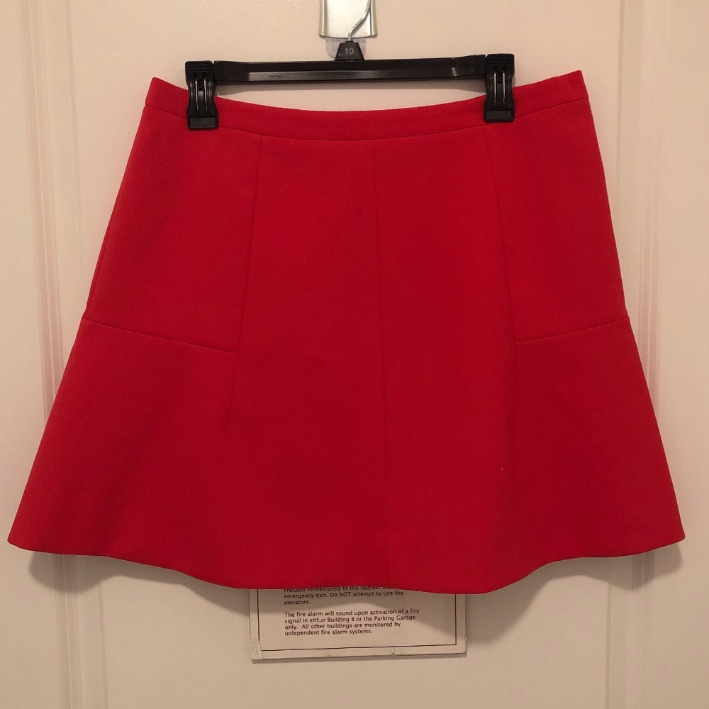 J. Crew Red Skater Skirt
